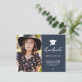 Elegant afstuderen uitnodiging voor afstuderen van (Staand voorkant)