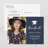 Elegant afstuderen uitnodiging voor afstuderen van (Voorkant / Achterkant)