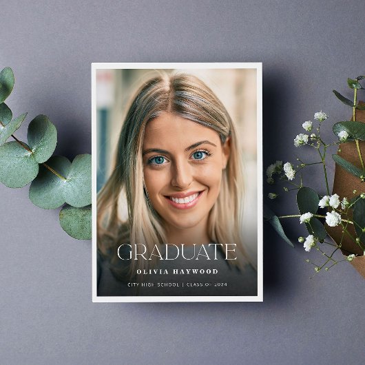 Elegant Afstuderen voor de middelbare school Aankondiging