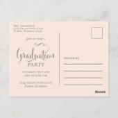 Elegant Afstuderen Waterverf Floral Blush Chic Briefkaart (Achterkant)
