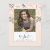 Elegant Afstuderen Waterverf Floral Blush Chic Briefkaart (Voorkant)