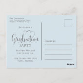 Elegant Afstuderen Waterverf Floral Chic Light Blu Briefkaart (Achterkant)