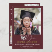 Elegant Afstuderen white Pet Bedankt Script Foto (Voorkant / Achterkant)