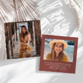 Elegant Afstuderen White Script Photo Red Notitiekaartje