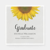 Elegant Afstuderen Yellow Sunflower Afstuderen Gre Servet (Voorkant)