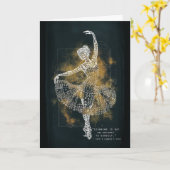 Elegant Afstuderen Zwart en Goud Artistiek Kaart (Gele Bloem)