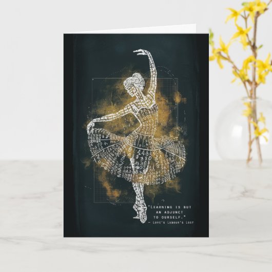 Elegant Afstuderen Zwart en Goud Artistiek Kaart (Gele Bloem)