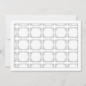 Elegant Afstuderen Zwart-wit Bloemenrand Aankondiging (Achterkant)