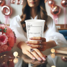 Elegant Afstuderen Zwart-wit Bloemenrand