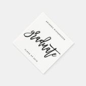 Elegant Afstuderen | Zwart-wit script Servet (Hoek)