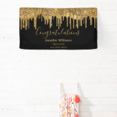 elegant afstuderen zwarte gouddruppelaar spandoek (Insitu)