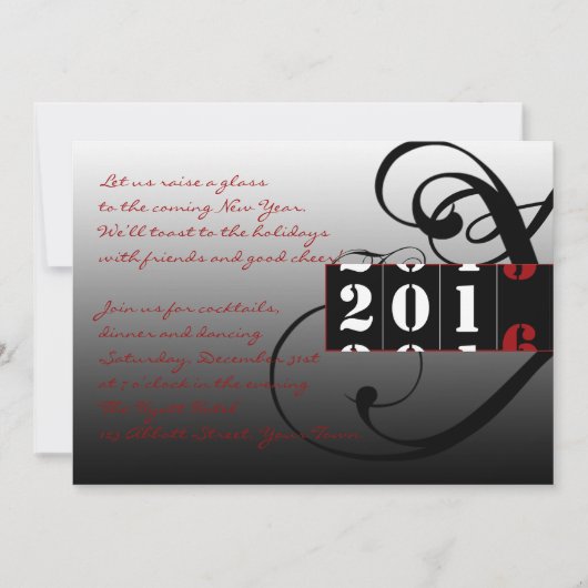 Elegant Aftellen naar de New Years Eve Party Kaart (Voorkant)