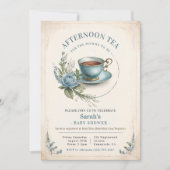 Elegant Afternoon Tea Baby shower Uitnodigingsjong Kaart (Voorkant)