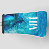 Elegant Agaat Golfer Initiaal Monogram Golfheadcover (Voorkant)