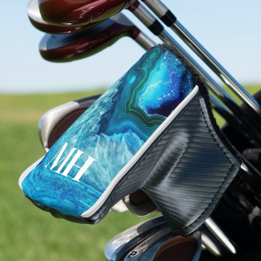Elegant Agaat Golfer Initiaal Monogram Golfheadcover