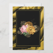 Elegant Agaat Goud Zwart Bloemen Bruiloft Save The Date (Achterkant)