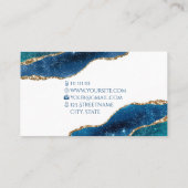 Elegant Agaat sterrenstelsel BLAUW goud accountant Visitekaartje (Achterkant)