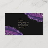Elegant Agaat Zwart Paarse Designer Visitekaartje (Achterkant)