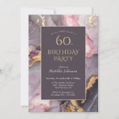 Elegant Agate 60ste verjaardagsfeestje Kaart (Voorkant)