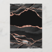 Elegant Agate Black Roos Gold Weddenschappen Informatiekaartje (Achterkant)