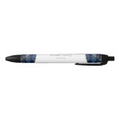 Elegant Agate Blue Gold Wedding Keepslag Blauwe Inkt Pen (Bodem)