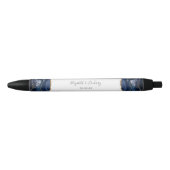 Elegant Agate Blue Gold Wedding Keepslag Blauwe Inkt Pen (Voorkant)