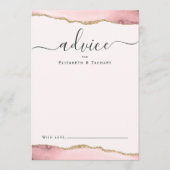 Elegant Agate Blush Pink Gold Wedding Advieskaart (Voorkant)