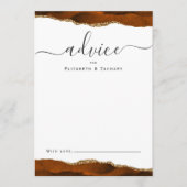 Elegant Agate Burnt Orange Gold Wedding Advieskaart (Voorkant)