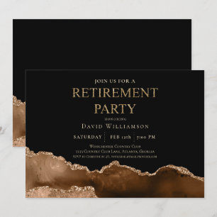 Elegant Agate Gemstone Retirement Party Kaart