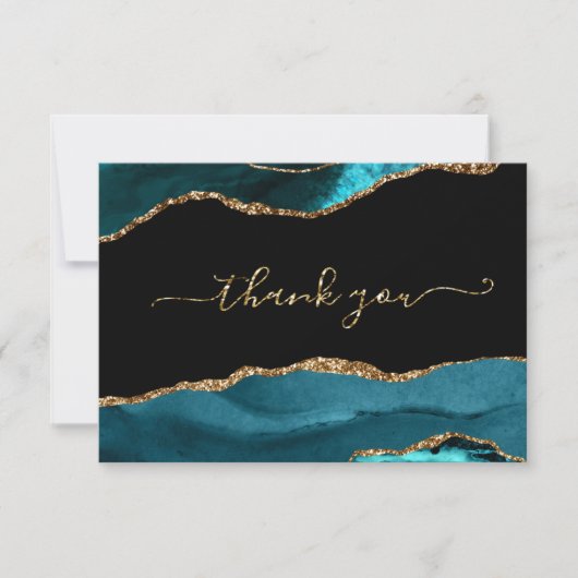 Elegant Agate Glitter Hartelijk dank Bedankkaart (Voorkant)