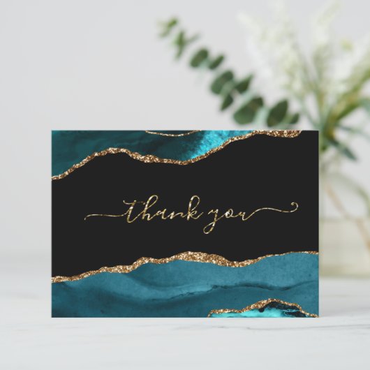 Elegant Agate Glitter Hartelijk dank Bedankkaart (Staand voorkant)