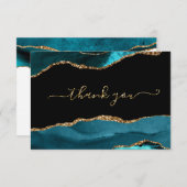 Elegant Agate Glitter Hartelijk dank Bedankkaart (Voorkant / Achterkant)