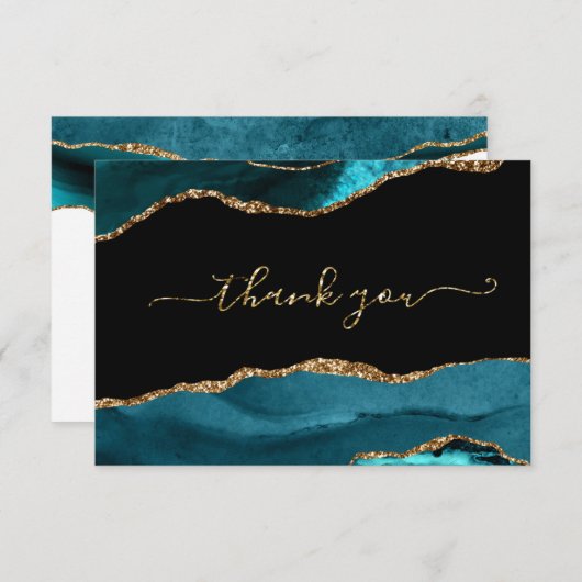 Elegant Agate Glitter Hartelijk dank Bedankkaart (Voorkant / Achterkant)