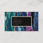 Elegant Agate Gold blauw groene zwarte ontwerper B Visitekaartje (Achterkant)