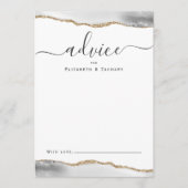 Elegant Agate Gray Gold Wedding Advieskaart (Voorkant)