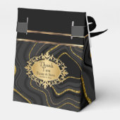 Elegant Agate Marble met Black en Gold Bedankdoosjes (Achterkant)