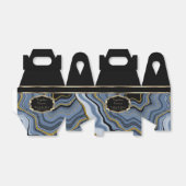 Elegant Agate Marble met zwart, goud en blauw Bedankdoosjes (Uitgevouwen)