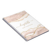 Elegant Agate Marble Specialized Coral Gold Notitieboek (Rechterzijde)