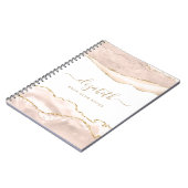 Elegant Agate Marble Specialized Coral Gold Notitieboek (Linkerzijde)