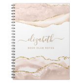 Elegant Agate Marble Specialized Coral Gold Notitieboek (Voorkant)