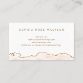 Elegant Agate Marble Waterverf Coral Gold Visitekaartje (Achterkant)