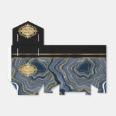 Elegant Agate Marmer met grijs blauw en goud Bedankdoosjes (Uitgevouwen)