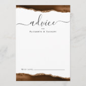 Elegant Agate Mocha Brown Gold Wedding Advieskaart (Voorkant)