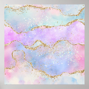 Elegant Agate   paasdeeg Glitter Poster
