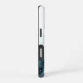 Elegant agaten marmerpatroon monogram schrift iPhone hoesje (Rechterkant)