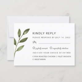 Elegant airy bijkantoren. Chic botanical bruiloft  RSVP Kaartje