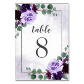 Elegant Airy Boho Floral Paars en Silver Wedding Kaart (Voorkant)