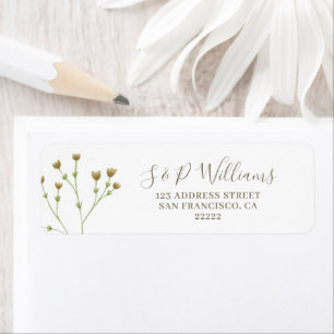 Elegant Airy Simple Wildflower Return-adres Etiket