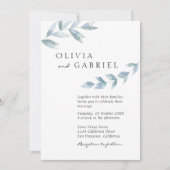 Elegant airy waterverf folio botanical bruiloft kaart (Voorkant)