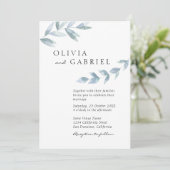 Elegant airy waterverf folio botanical bruiloft kaart (Staand voorkant)